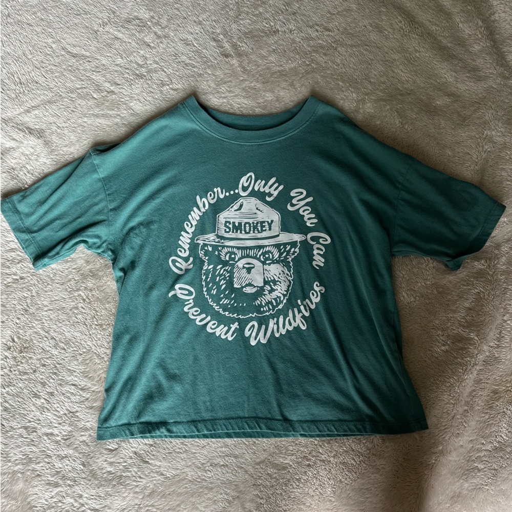 Smoky the bear green crop top
